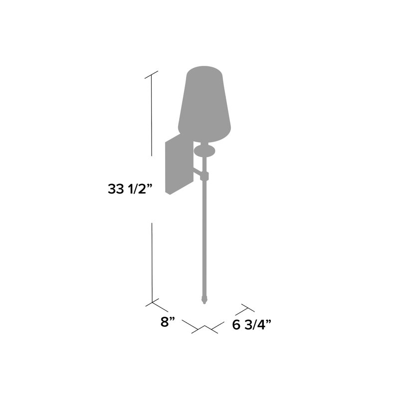  Applique murale 1 lumière Monroe en nickel poli, Nickel poli