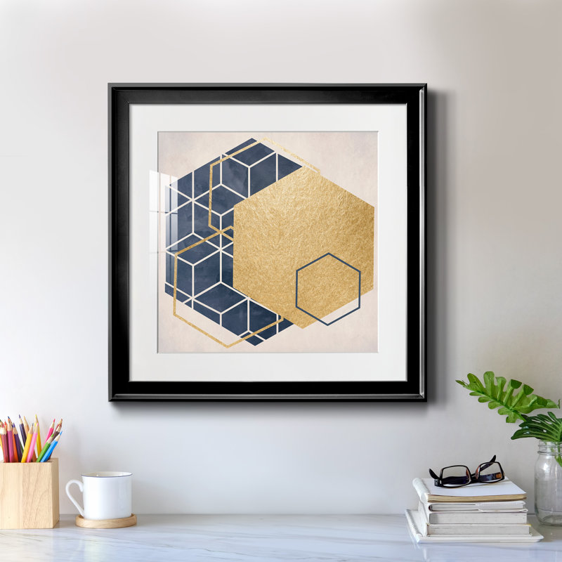 Geo I - cadre photo, Papier encadré noir, H 17,5 po x l 17,5 po x P 1,5 po
