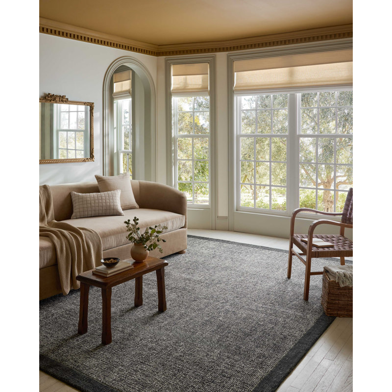 Magnolia Home by Joanna Gaines x Loloi Henley Ivory / Charcoal Area Rug, Rectangle 8'6" x 11'6"