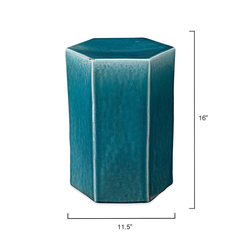 Table de bout bloc Bitania, Turquoise, H 10 po x l 11,5 po x P 14 po