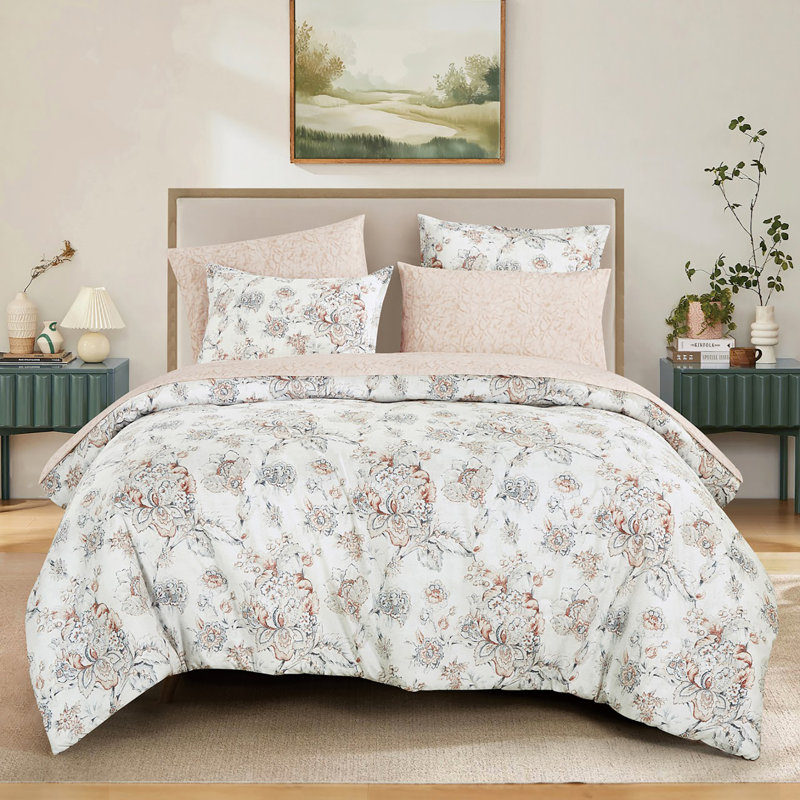 Lit simple - Ensemble d'édredon floral moderne 7 pièces