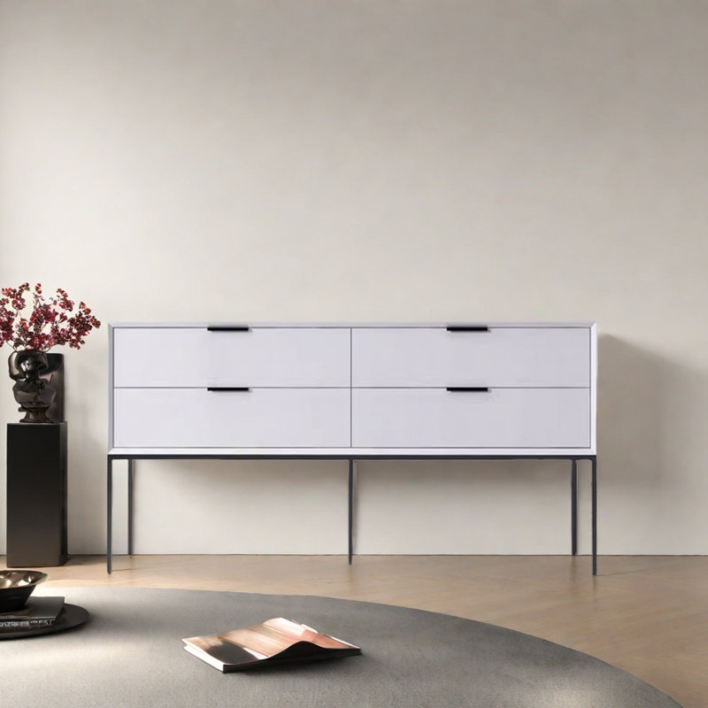 Modern Minimalist Practical Console Table, 31.5" H x 47.24" W x 15.75" D, White