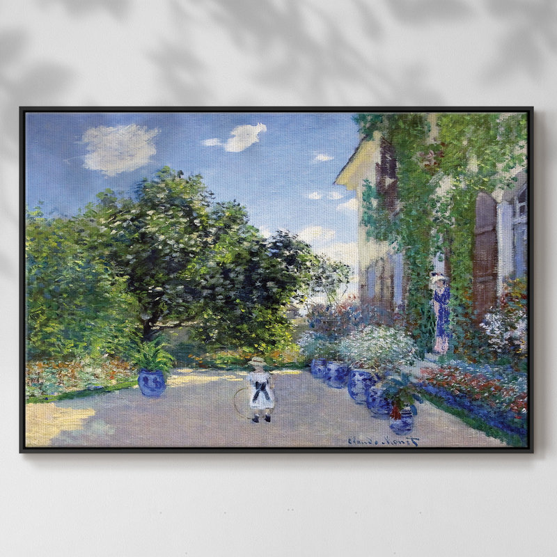 The Artist's House At Argenteuil, 1873, reproduction d'art sur toile, H 27 po x l 41 po x P 2 po, Noir