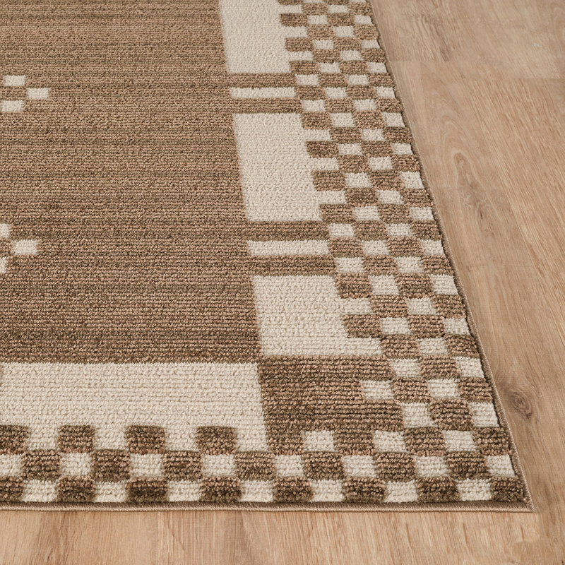 Fifth Avenue Diamond Rug, Brown,Off-White, Rectangle 152 x 225 cm