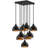 Luminaire suspendu industriel en métal à hauteur réglable 9 lumières-1010302259