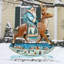 « renne », art de jardin père noël