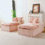 Pink Turtle Velvet Double Chaise Lounge, Multifunctional Lazy Sofa