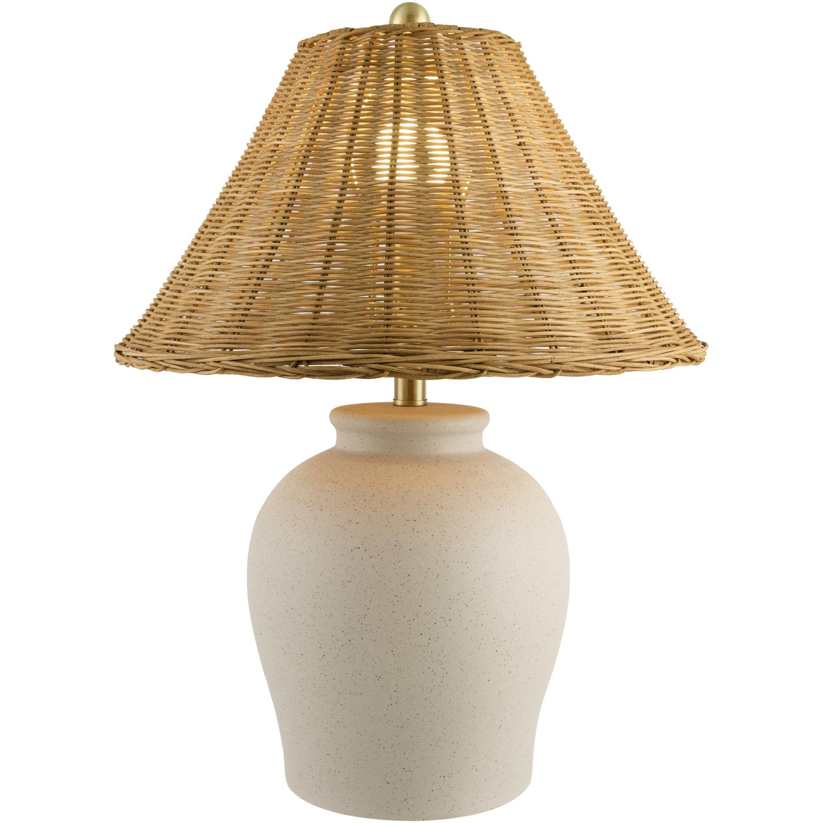 Chemise 22" Ceramic Table Lamp, Rattan, Beige