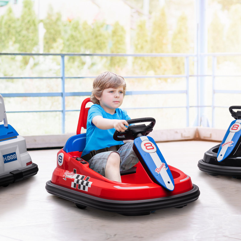 Red 6V Electric Ride-On Bumper Car for Kids