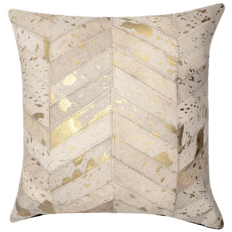Coussins décoratifs en cuir de vache Canvello, 1, Square, 18"H x 18"W