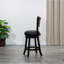 Tabouret pivotant à dossier à lattes de 24 po de hauteur comptoir, finition espresso, siège en tissu gris anthracite-310199040-310199047