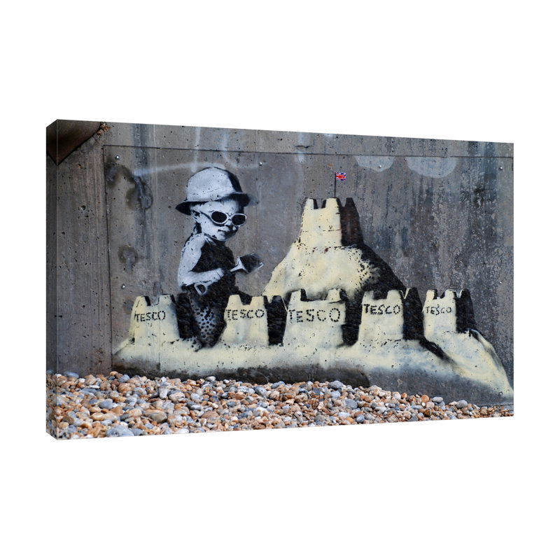 Tesco Castle by Banksy - Wrapped Canvas Print, 30 cm H x 46 cm W x 3 cm D
