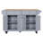 Shadae Kitchen Island with Rubber wood Countertop, Kitchen Cart on 5 Wheels with Storage Cabinet-1979581322