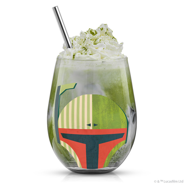 JoyJolt Star Wars Obi-Wan Kenobi Lightsaber Stemless Drinking Glass - 15 oz - Set of 2