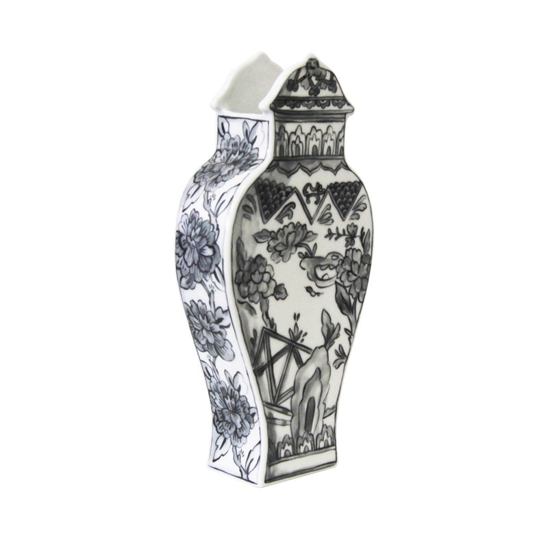 Well Versed Porcelain Table Vase, Gray