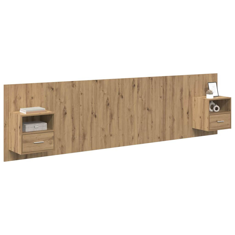 Panel Headboard, 280 x 200cm, Artisan Oak