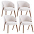 Modern Dining Chairs, Upholstered Fabric Side Chair With Wooden Legs For Kitchen And Dining Room, Beige