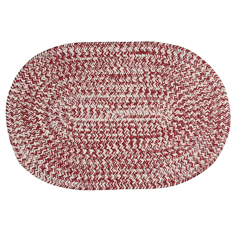 Tapis d'entrée / extérieur Traver Tweed, Rouge sangria / blanc cassé, L 45 po x L 70 po