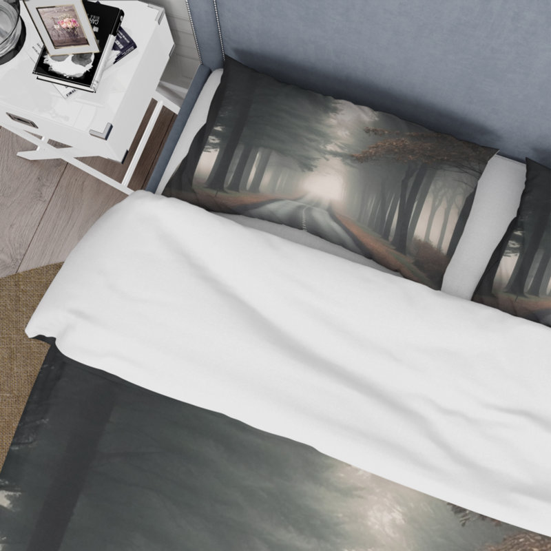 Ensemble de housse de couette en microfibre / polyester Misty Road Through The Forest I