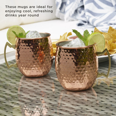 Heureux martelé 18 oz. Mugs Moscow Mule
