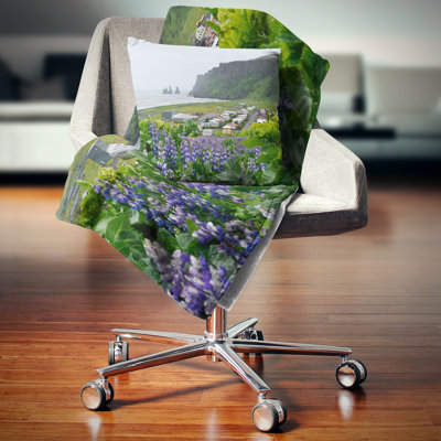 Icelandic Town Vik - Landscape Printed Pillow