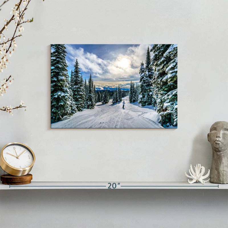 «Ski Away» sur toile, H 8 po x l 12 po x P 1 po