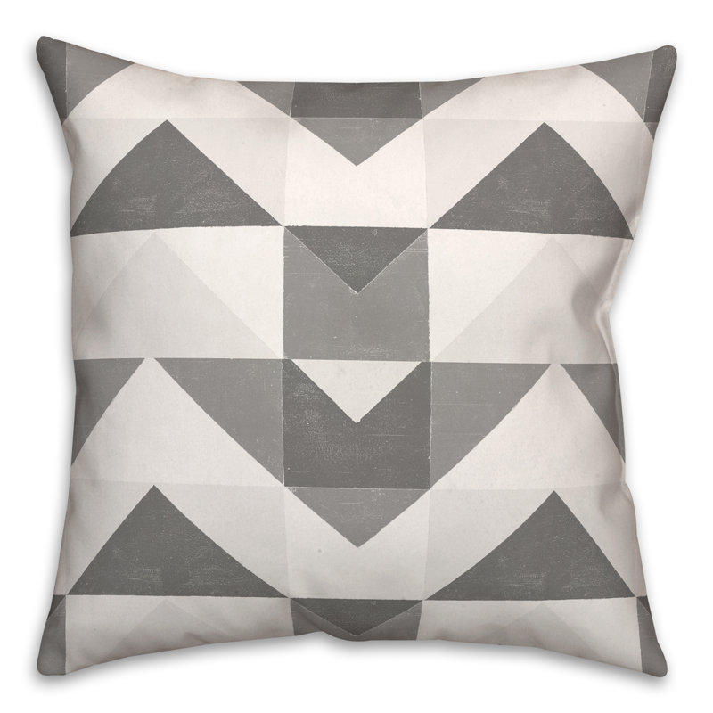 Housse et insert de coussin carré extérieur Geo Blocks 7, 16 po x 16 po, gris