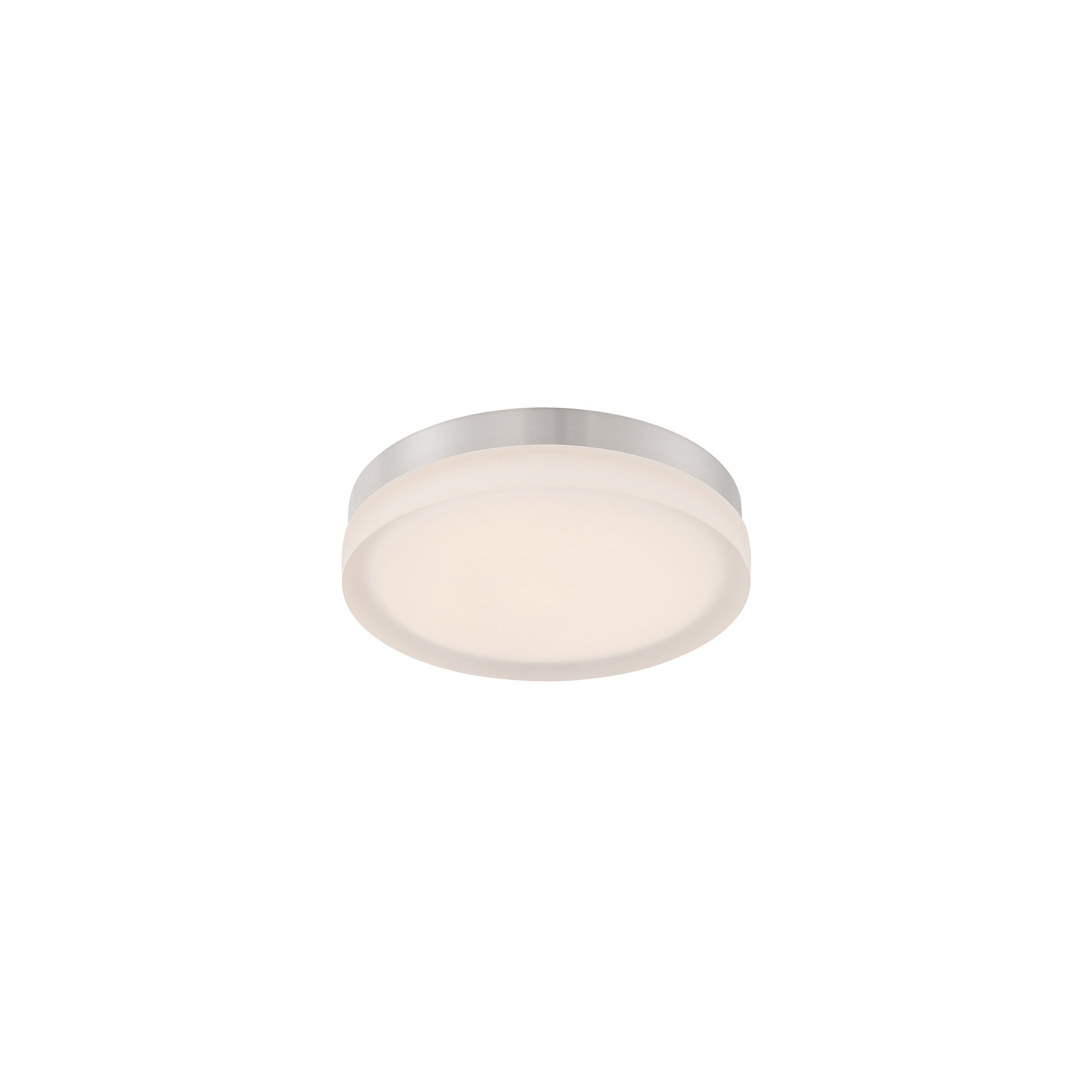 Single Light Glass LED Flush Mount, 2700K, 2.5" H x 11" W x 11" D, Titanium