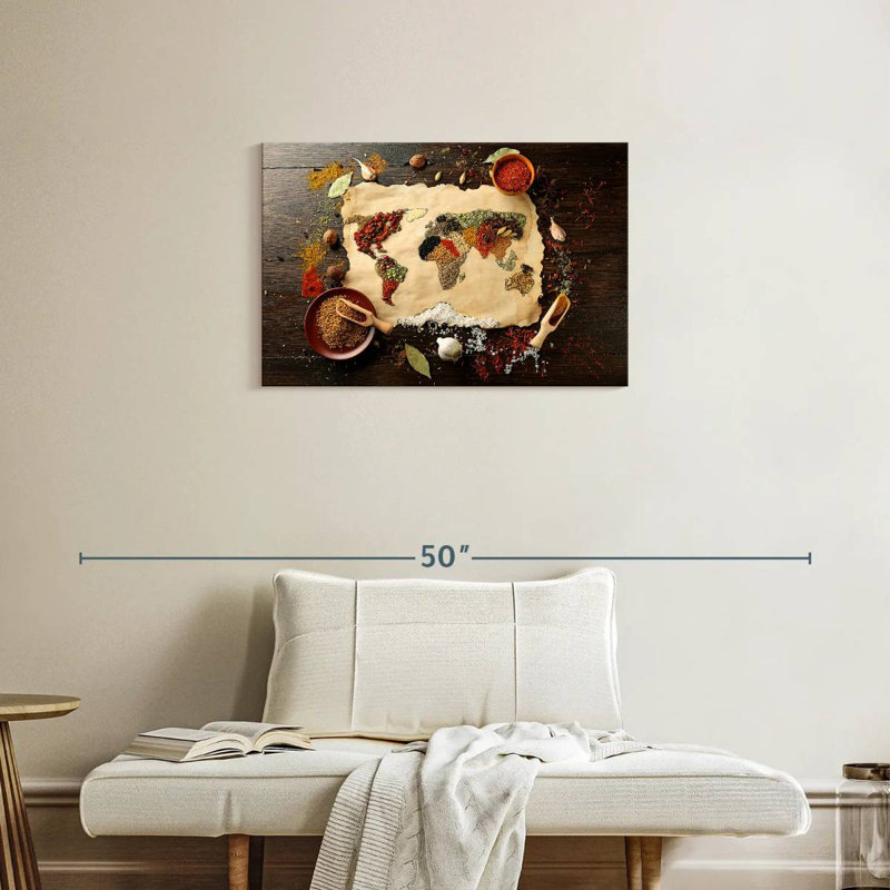 Yarlin Spices World Map, 20" H x 30" W