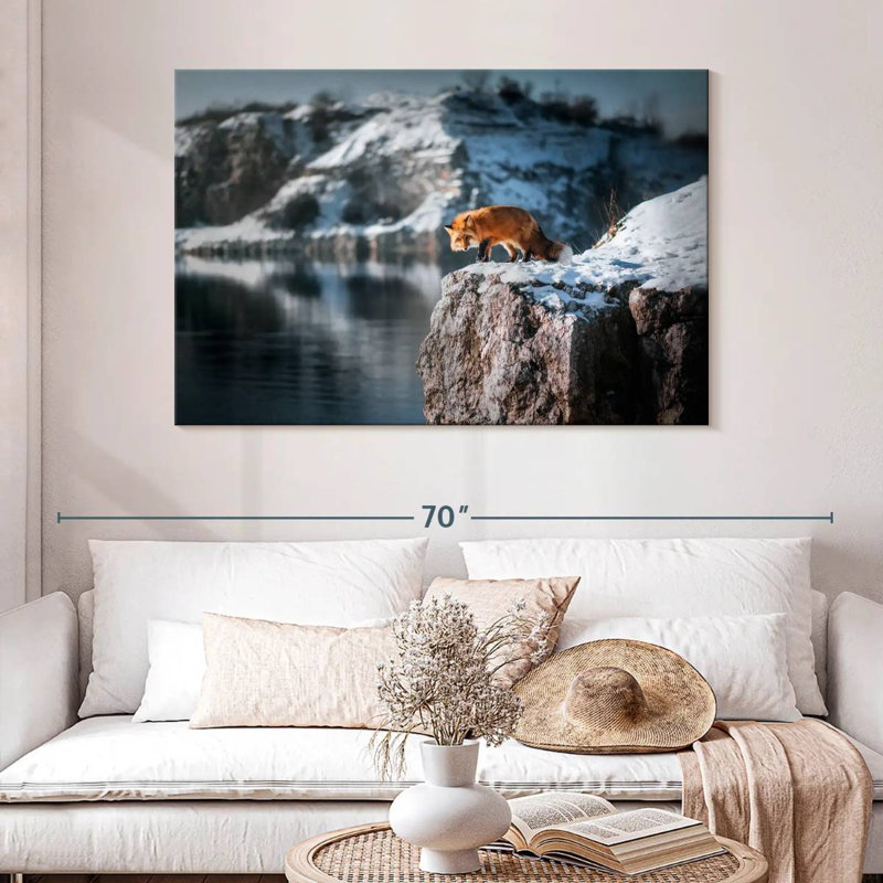 Brampt Fox On Cliff, 32" H x 48" W