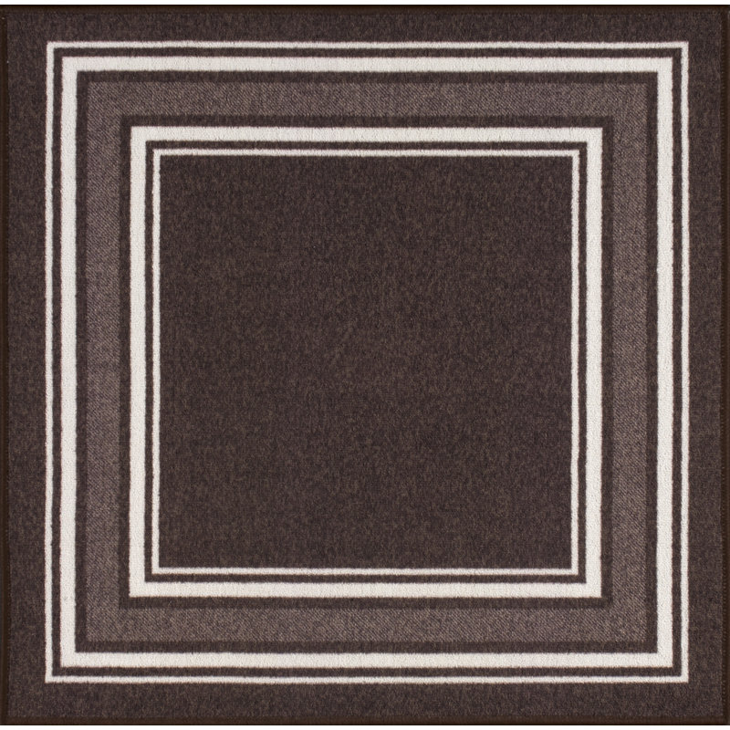 Tapis brun Quiogue, Carré 2 pi 7 po