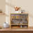 Small Bamboo Kitchen Cabinet, 3-Tier Sliding Door Pantry Sideboard with Adjustable Shelf-1985434292