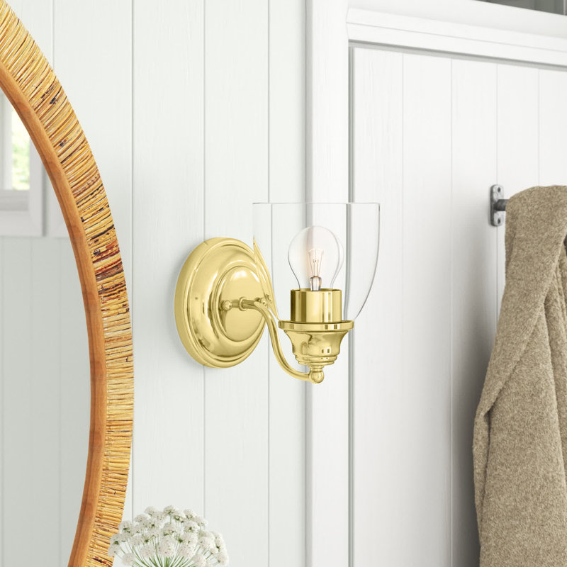 Bargas Dimmable Bath Sconce, Polished Brass