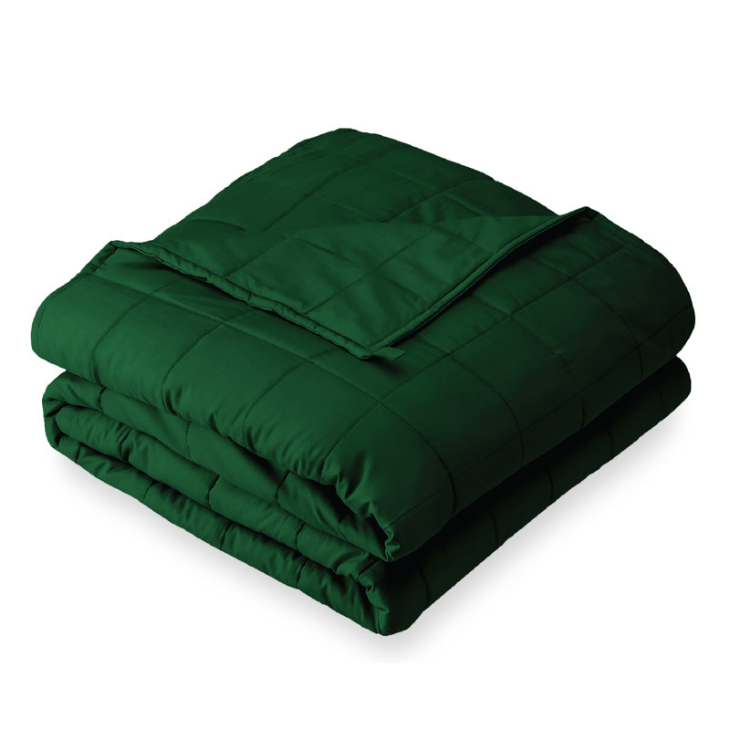 King Size Light Gray Cotton Weighted Blanket with Fleece