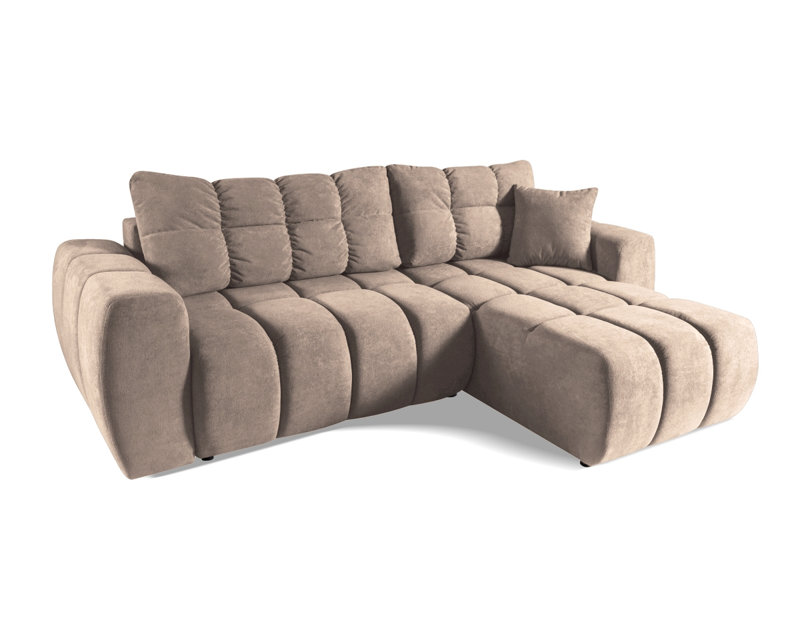 Tassie 4 Seater Velvet Sofa Bed, BEIGE