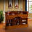 68.9" Brown Half Circle Solid Reception Desk
