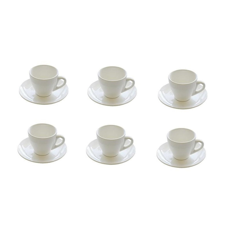 Ensemble de tasse à café et soucoupe à espresso Vitrex 2,35 oz 6 + 6