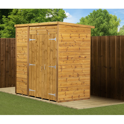 Modular Pent Garden Shed No Windows Double Door