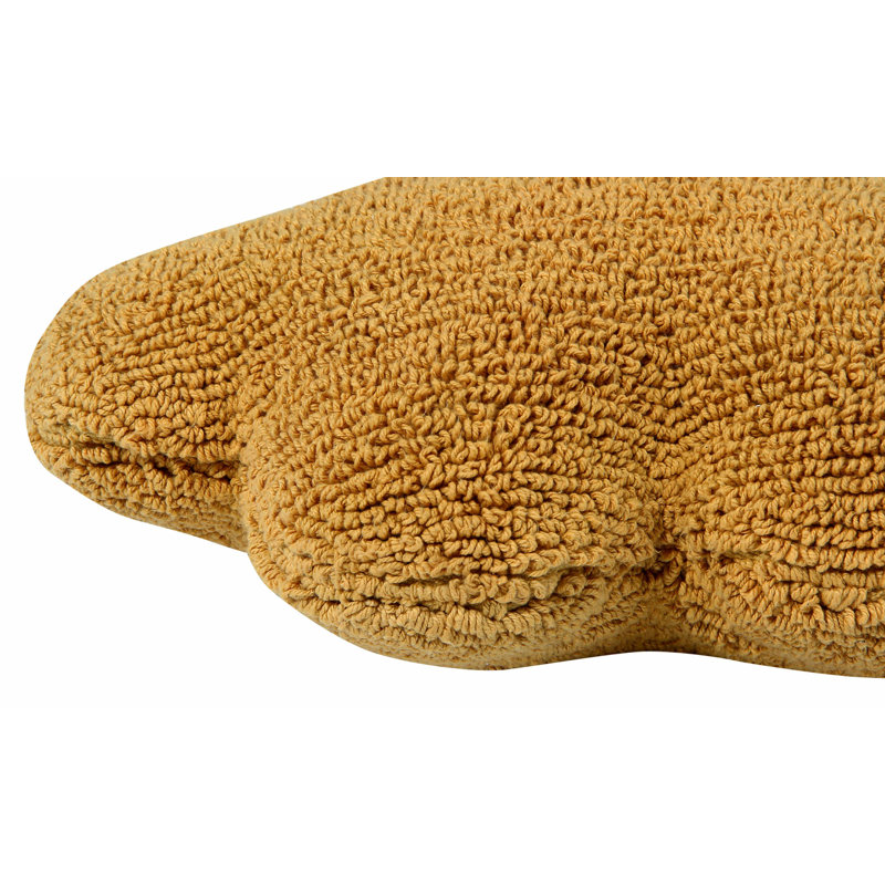 Clouds Cotton Blend Reversible Throw Pillow, Mustard