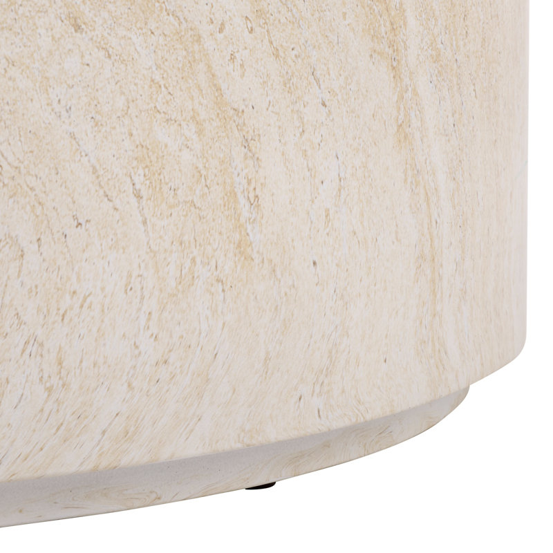 Aurielle Round Coffee Table, Travertine
