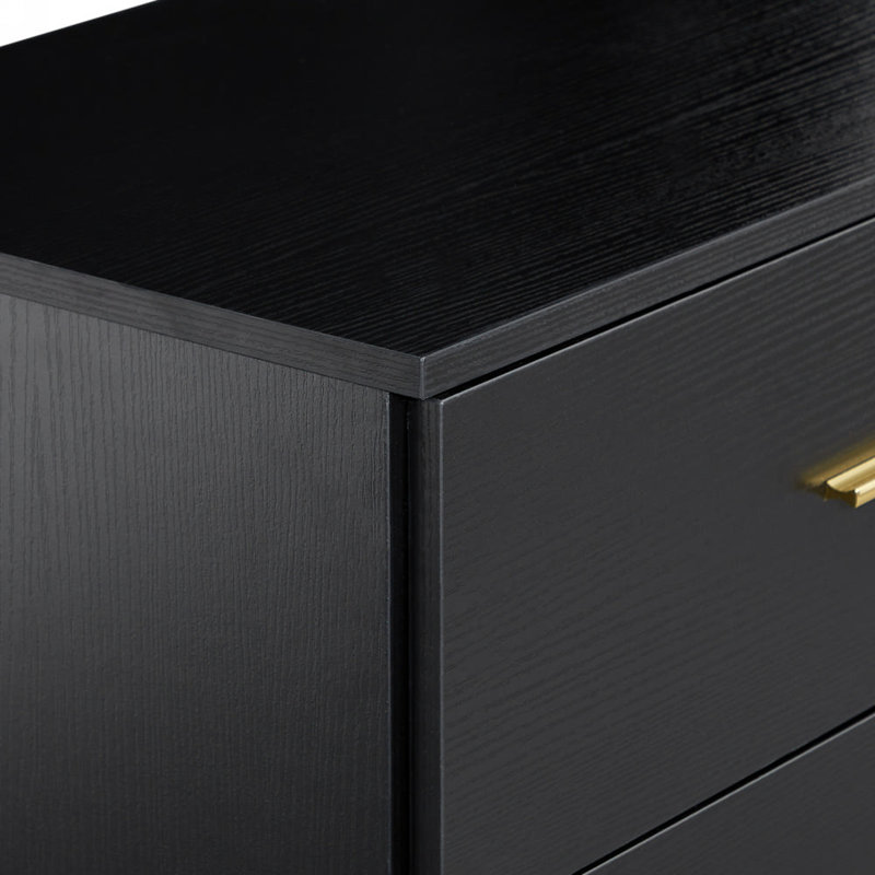 Modern 8-Drawer Dresser for Bedroom - Ample Storage Wide Chest of Drawers, Sturdy & Safe, Black