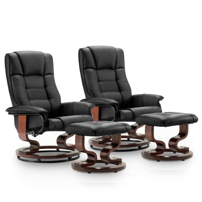 Odey 2 Set Faux Leather Swivel Recliner, Multi-Position Leisure Chair with Adjustable Back -  Red Barrel Studio®, F7AEEFB2DC514E3C9A98240CEBDE4494