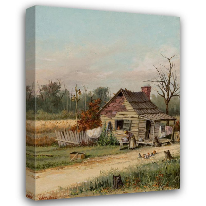 «Rickety Ole 'Cabin» par William Aiken Walker - Art mural sur toile tendue avec châssis, H 24 po x l 17 po