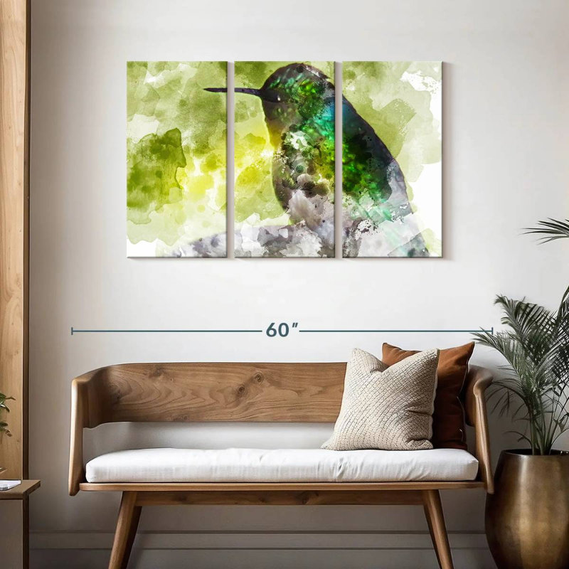 Brampt Hummingbird In Emerald, 28" H x 45" W