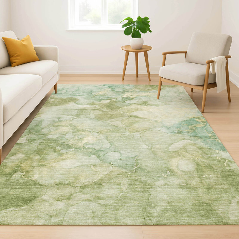 Tapis abstrait lavable à la machine de qualité supérieure Mayfield AMF2018, Aloès, 3 pi x 5 pi