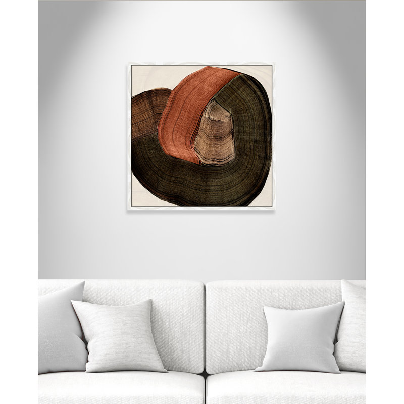 «Folded Earth II» par , L 27,5 po x H 27,5 po, Impression encadrée, White Woodgrain