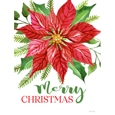 «Merry Christmas Poinsettia» par Cindy Jacobs - impression sur toile tendue