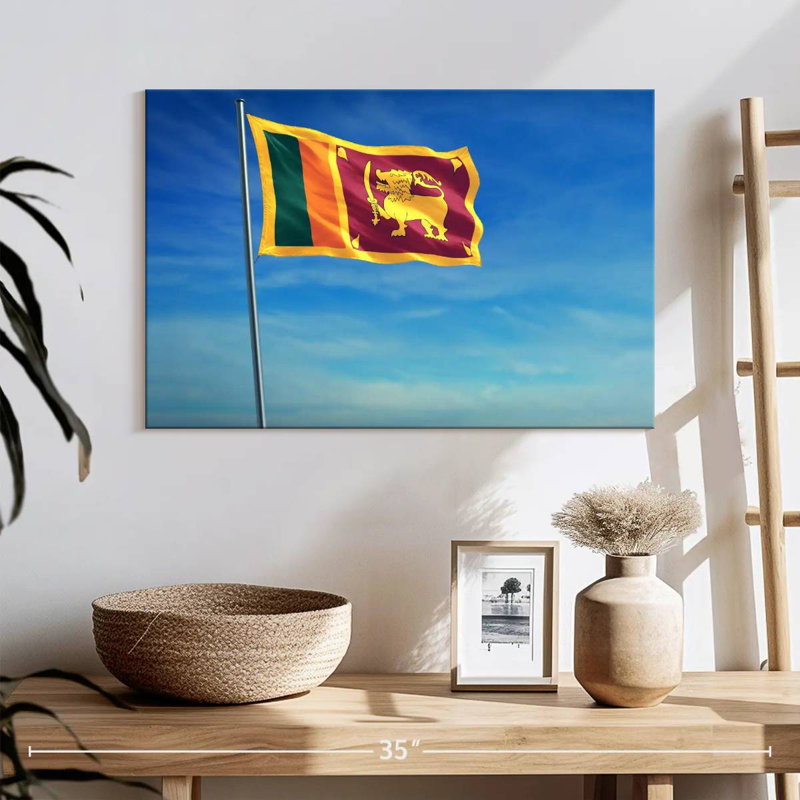 Drapeau de Borges surélevé à Borges, H 16 po x l 24 po