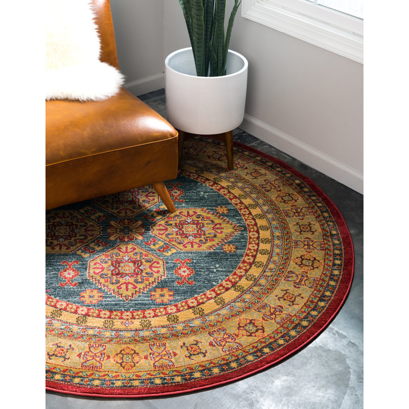 Eesi Geometric Indoor Rug, Round 6'1"