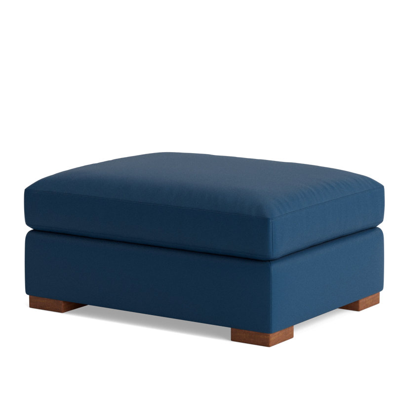 Couch Potato Ottoman, Leather - Deep Blue